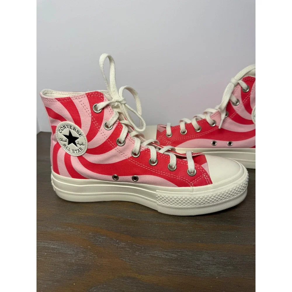 Converse Chuck Taylor All Star Lift Platform Pink Red Swirl High Top Barbiecore